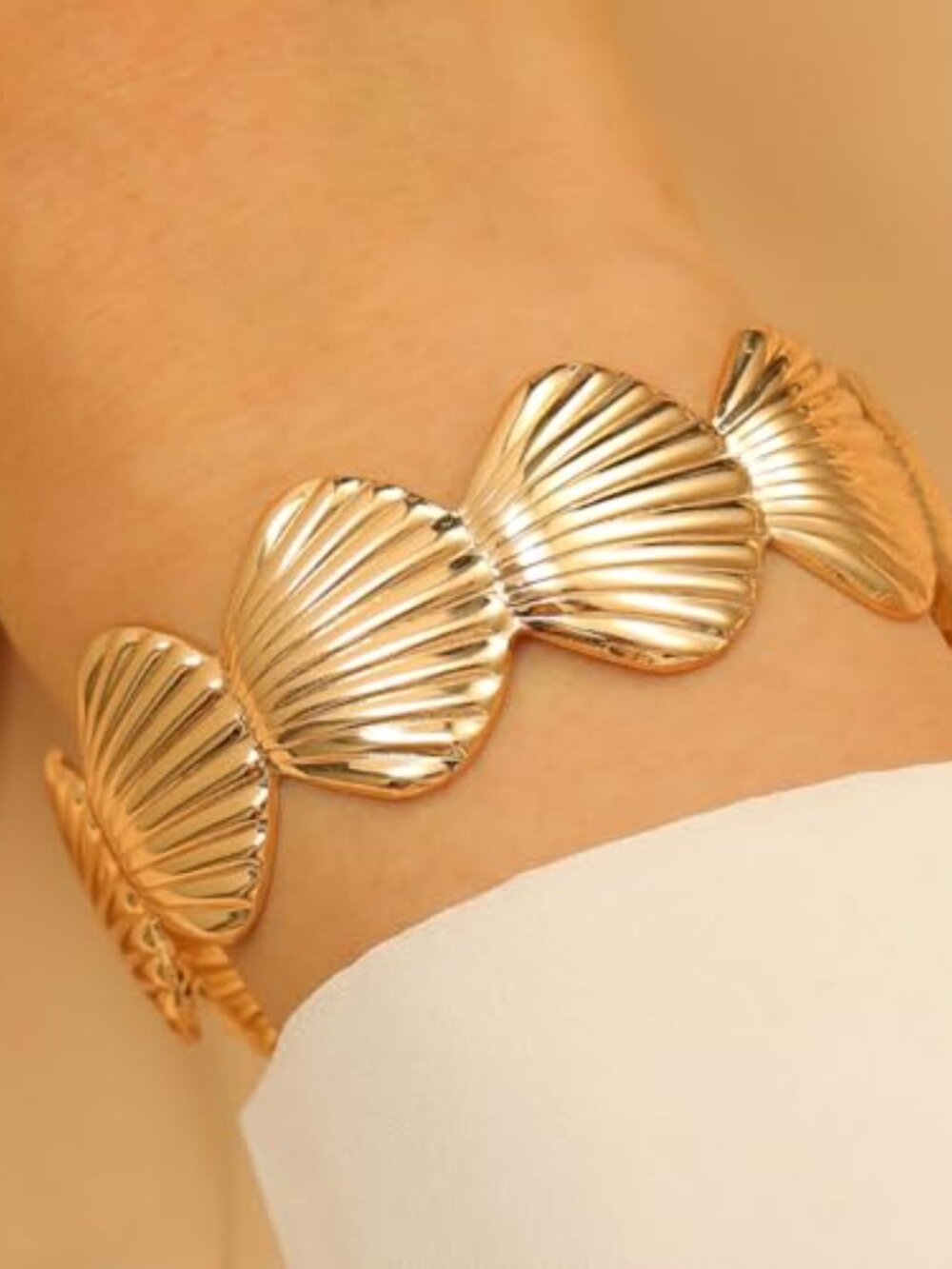 Wide Cuff Bracelets for Women Boho Vintage Statement Starfish Open Bangle